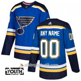 Barn Ishockey St. Louis Blues Tröja med eget tryck Adidas 2017-2018 Blå Authentic